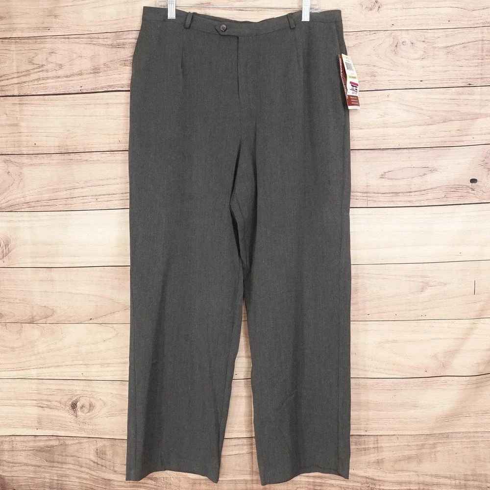 JM Collection Pants Womens 18 Short Gray Ponte Dress Stretch Pull On 34x28.5